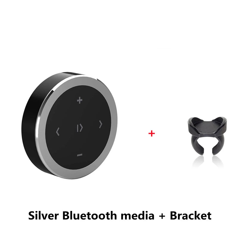 Mini Wireless Bluetooth-compatible Media Button Remote Controller Car Motorcycle Steering Wheel MP3 Music Play For IOS Android
