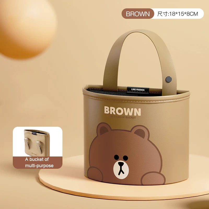 Car Organizer Back Seat Cartoon Car Seat Organizer High-Capacity Multifunction PU Leather Travel Accessories Suspended Design