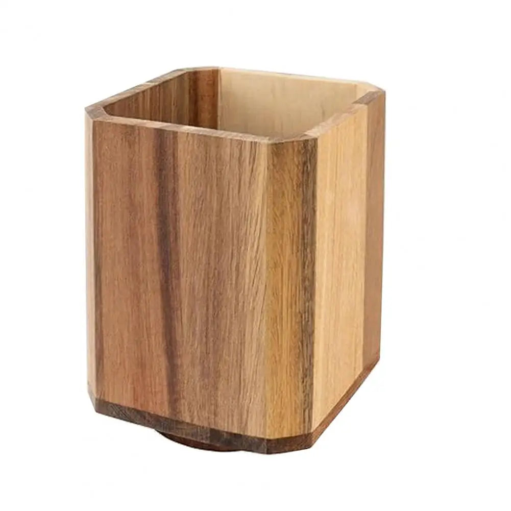Kitchen Utensil Organizer Wooden Utensil Holder Wood Utensil Holder Rotating Countertop Organizer with Non-slip for Spatulas