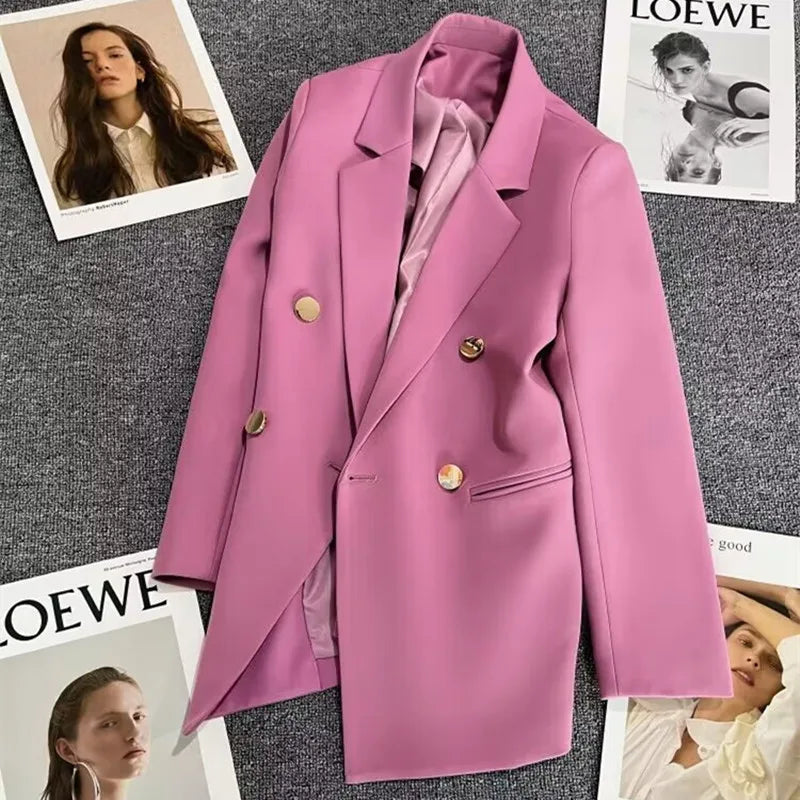 Women's Casual Jaet Coat 22 Colors Small Suit Outerwear Long Sve Commute Sle Pure Color Spring Season