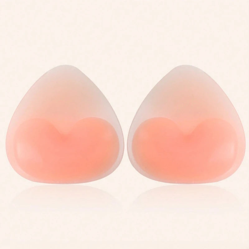 Silicone Bra Inserts, Triangle Shape Push Up Pads Waterproof for Swimsuit & Bikini, All-Day Comfort 1 Pair