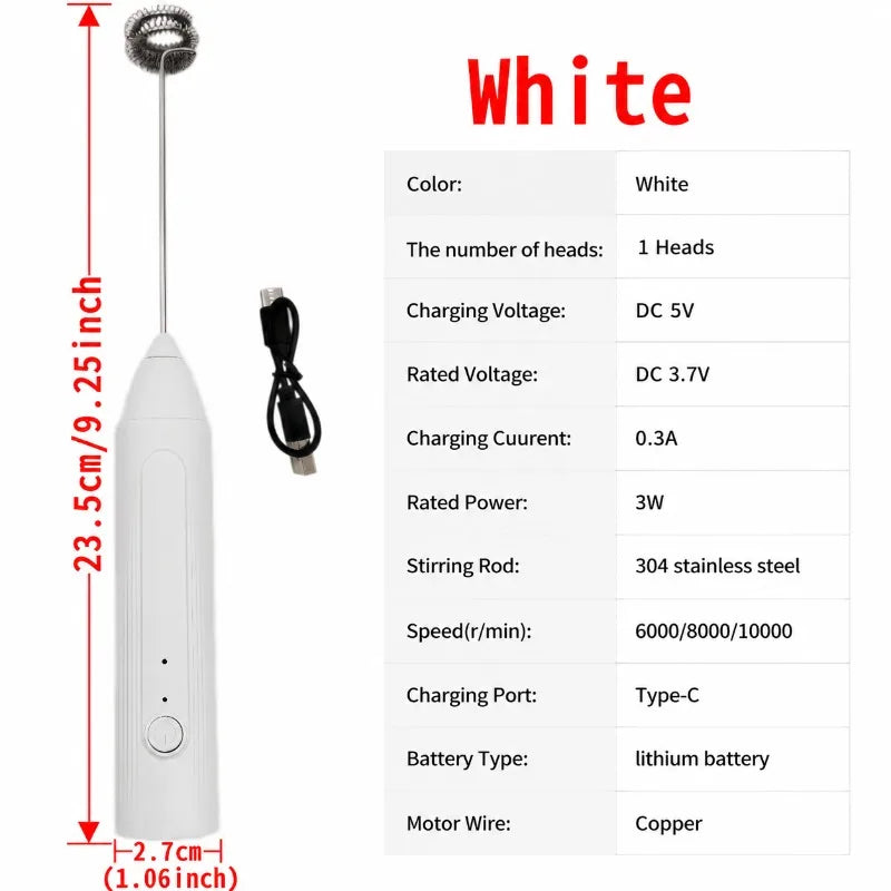 Wireless Milk Frothers Electric Handheld Blender Electrical Mini Coffee Maker Whisk Mixer With USB For Coffee Cappuccino Cream