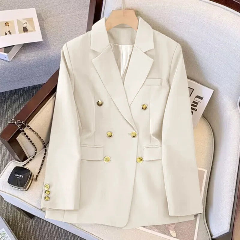 Office Lady Slim Blazer for Women, Long Sleeve Coats, Black Jackets, Casual Outerwear, Fall, Winter Fashion, 2023