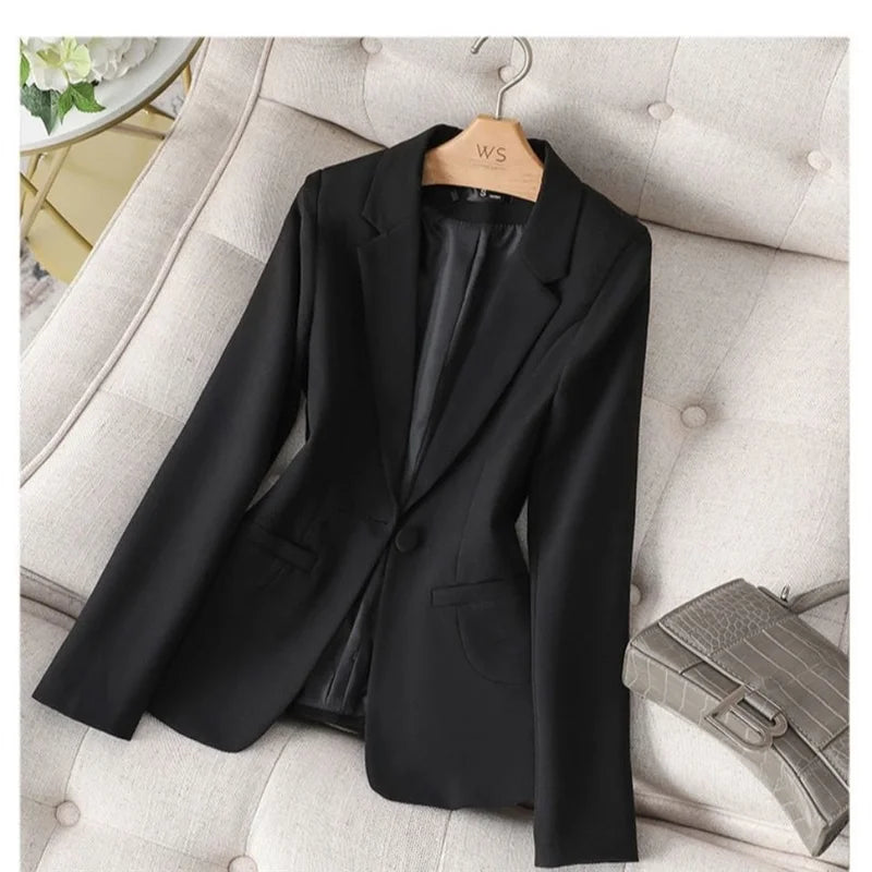 Black Suit Jacket Women's Slim Fit Casual Short Style Korean Version Spring Autumn New Model Office Workwear Top Shirt