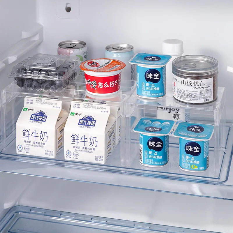 [Kitchen Storage] Clear Expandable Cabinet Organizer, Spice & Dish Divider, Multi-Scene Use For Kitchen & Bathroom