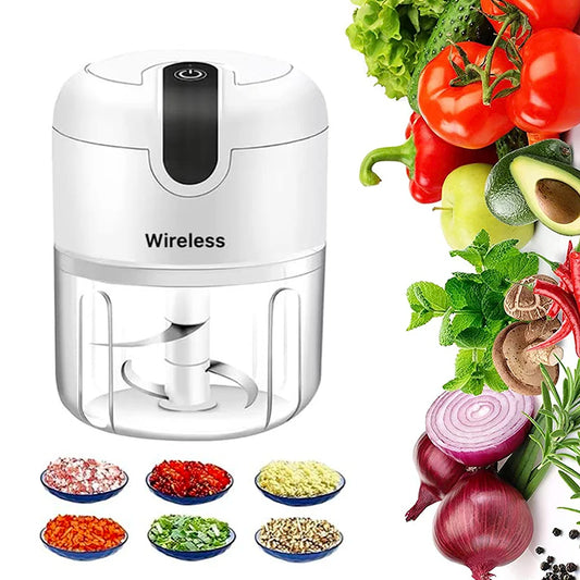 Handheld Electric Mini Garlic Chopper, Portable Food Processor, Wireless Meat Grinder, Garlic Masher