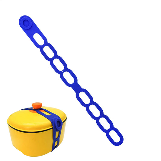 Universal Reusable Lid Fixing Strap Silicone Adjustable Fixing Strap for Lunch Box Bowls Pots Outdoor Tableware Tool