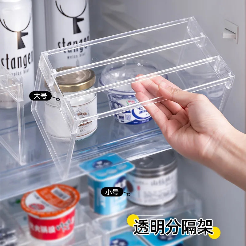 [Kitchen Storage] Clear Expandable Cabinet Organizer, Spice & Dish Divider, Multi-Scene Use For Kitchen & Bathroom