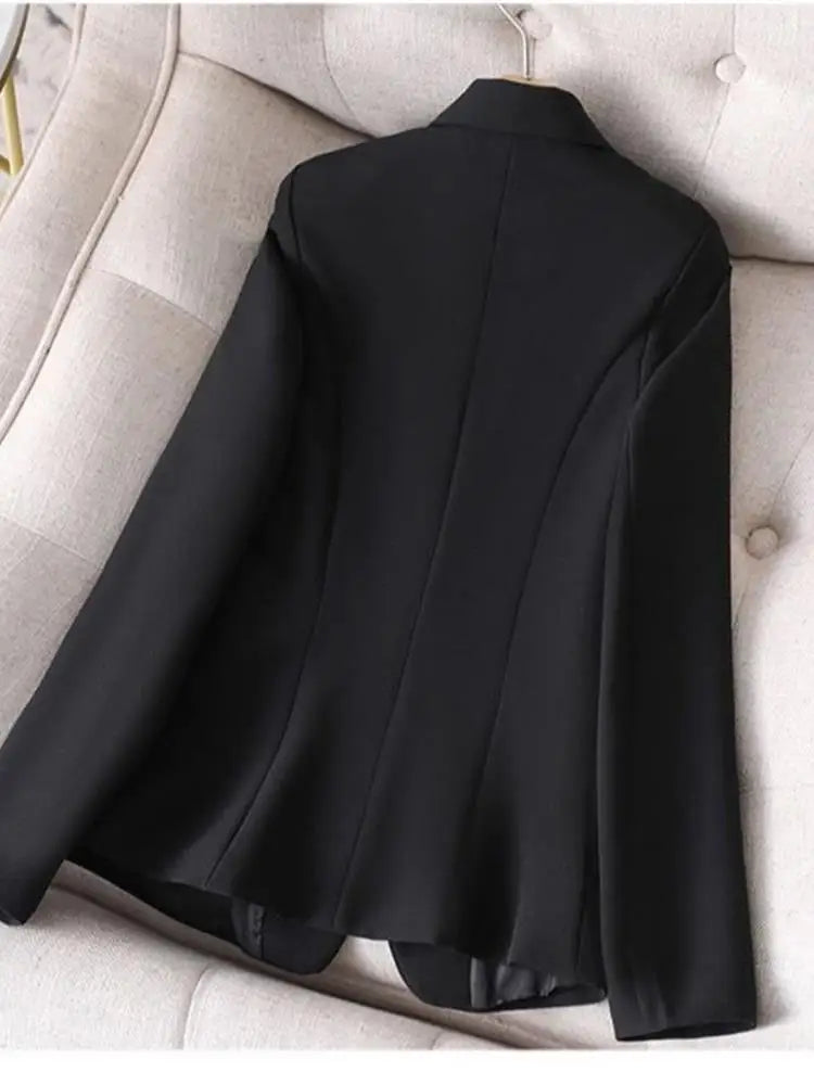 Black Suit Jacket Women's Slim Fit Casual Short Style Korean Version Spring Autumn New Model Office Workwear Top Shirt