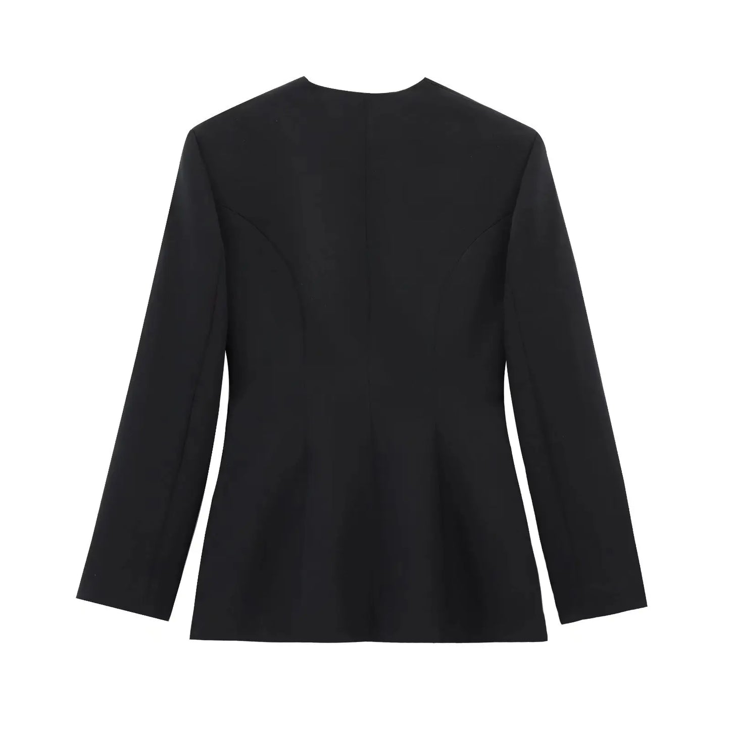 Casual Wrap Style Belted Women's Suit JNLEAOG Autumn New Fashion Design Polyester Long Sleeve V-Neck Mid-Length Single-Breasted
