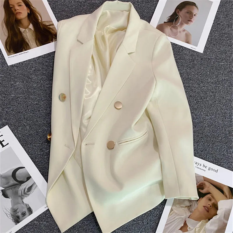 Women's Casual  Jaet Coat 22 Colors Small Suit Outerwear Long Sve Commute Sle Pure Color Spring Season