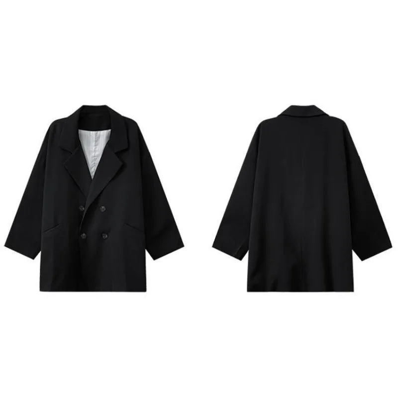 Oversize Blazer Women Suit Korean Chic Black Blazer Casual Coat Streetwear Loose Jackets Solid Women's Clothing Student Coats