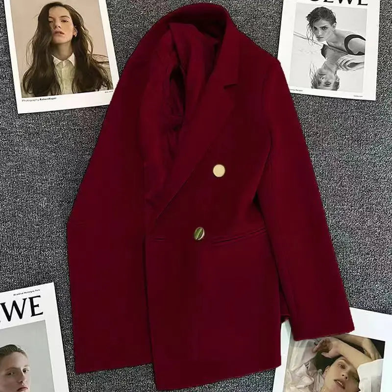 Women's Casual  Jaet Coat 22 Colors Small Suit Outerwear Long Sve Commute Sle Pure Color Spring Season