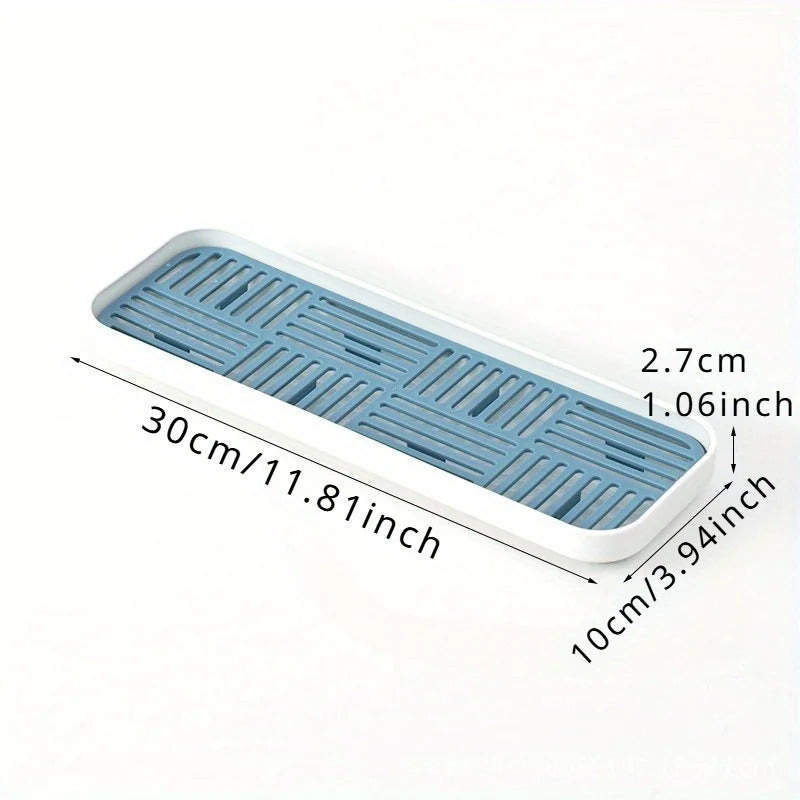 Kitchen Sink Organizer with Drain Tray, Sponge Holder, and Cutlery Drainer - Keep Your Countertop Clean and Tidy!