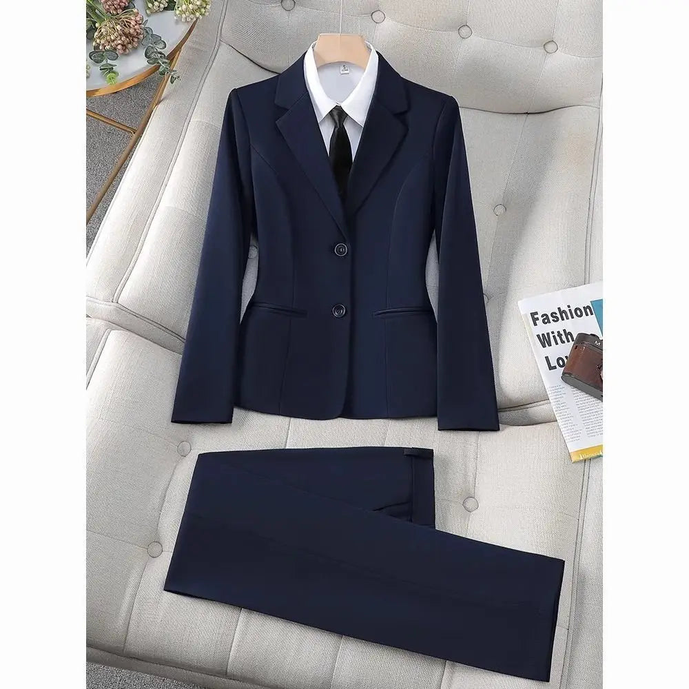 Professional Women's Suit Jacket Spring New Style Black Workwear for Civil Servant Interview Elegant Career Outerwear