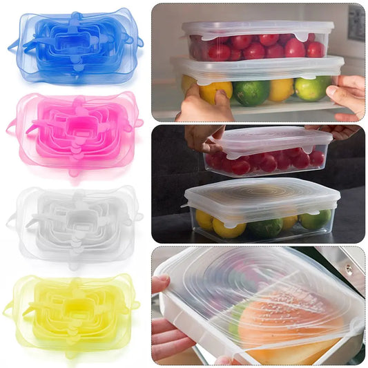Universal Silicone Lid Bowl Cover Food Fresh Keeping Lids Reusable Stretch Suction Cookware Kitchen Tools