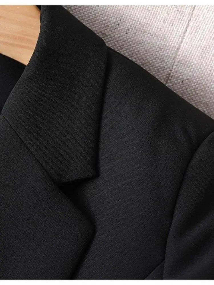 Black Suit Jacket Women's Slim Fit Casual Short Style Korean Version Spring Autumn New Model Office Workwear Top Shirt