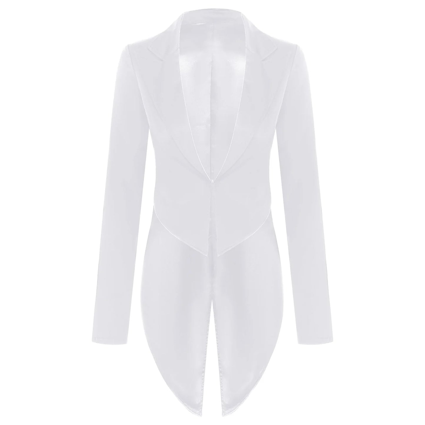 Womens Swallowtail Jacket Lapel Tuxedo Coat Tailcoat Blazer Vintage Outerwear for Nightclub Cocktails Waitress Cosplay Costume