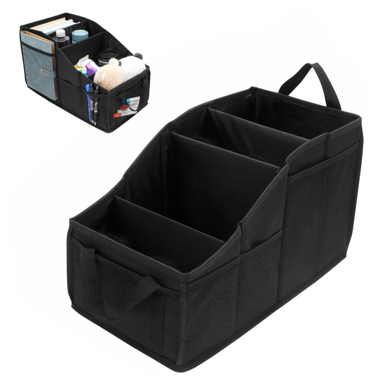 Car Seat Caddy Organiser Large Capacity Foldable Passenger Seat Storage Organizer With 4 Compartment for Automotive Home Office