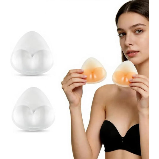 Silicone Bra Inserts, Triangle Shape Push Up Pads Waterproof for Swimsuit & Bikini, All-Day Comfort 1 Pair