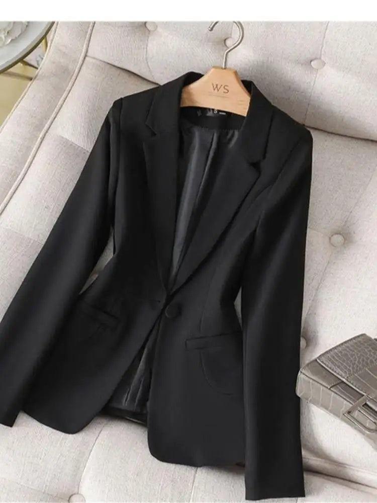 Black Suit Jacket Women's Slim Fit Casual Short Style Korean Version Spring Autumn New Model Office Workwear Top Shirt