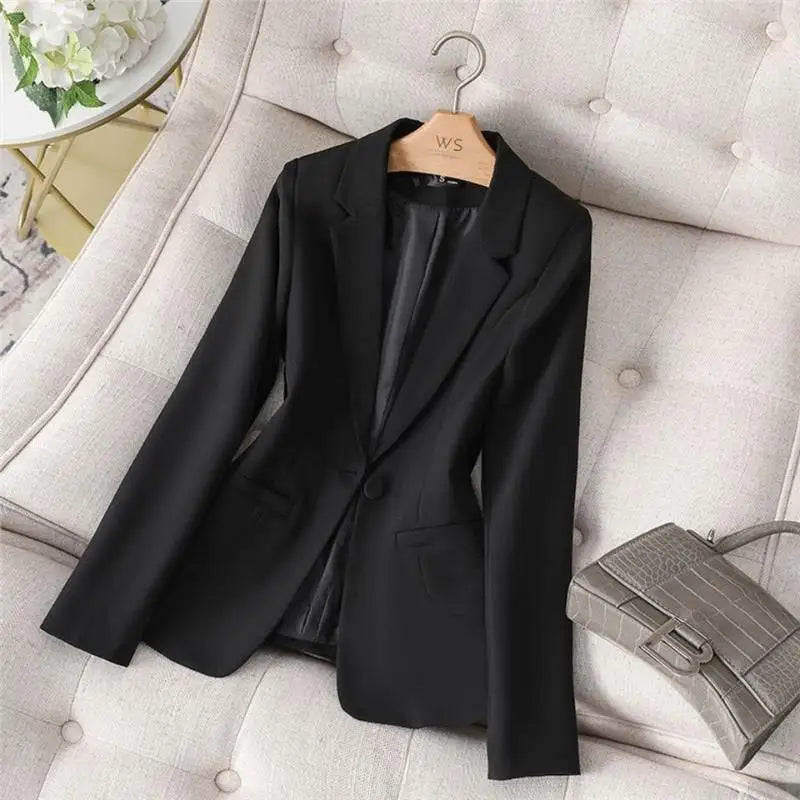 Black Suit Jacket Women's Slim Fit Casual Short Style Korean Version Spring Autumn New Model Office Workwear Top Shirt