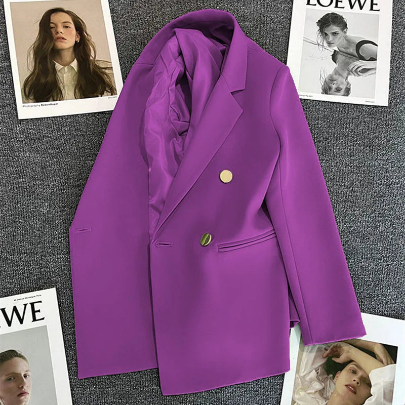 Women's Casual  Jaet Coat 22 Colors Small Suit Outerwear Long Sve Commute Sle Pure Color Spring Season