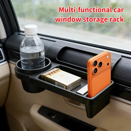 Car Organizer Box With Cup Holder Drink Holder Side Door Window Phone Slot Hanging Storage Rack For Vehicle Interior Accessories