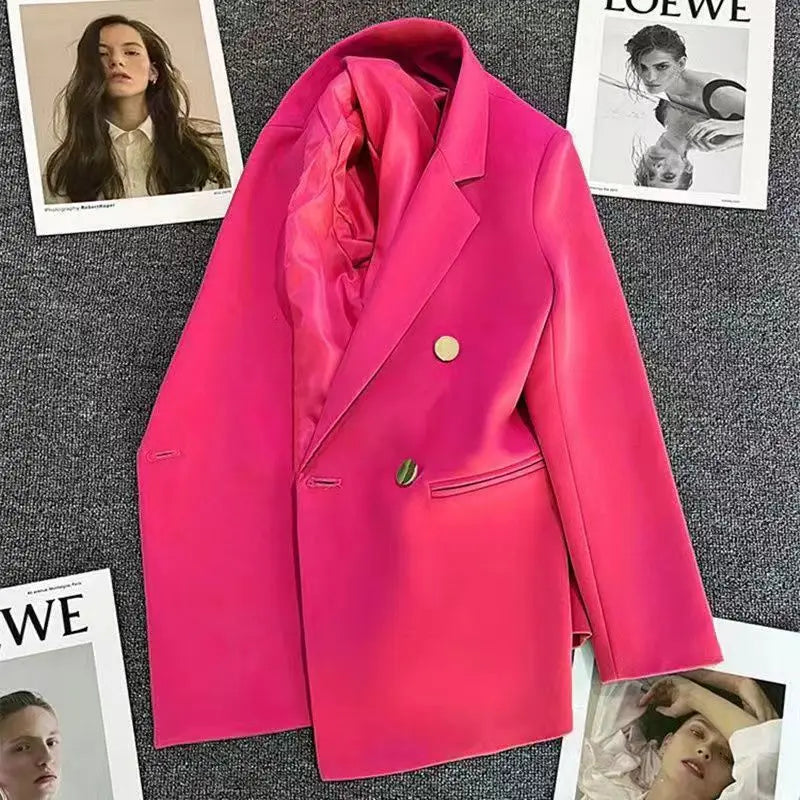 Women's Casual  Jaet Coat 22 Colors Small Suit Outerwear Long Sve Commute Sle Pure Color Spring Season